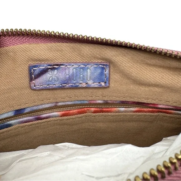 HOBO Waver Floral Tie-Dye Clutch Leather Bag Hard to Find - Picture 6 of 11